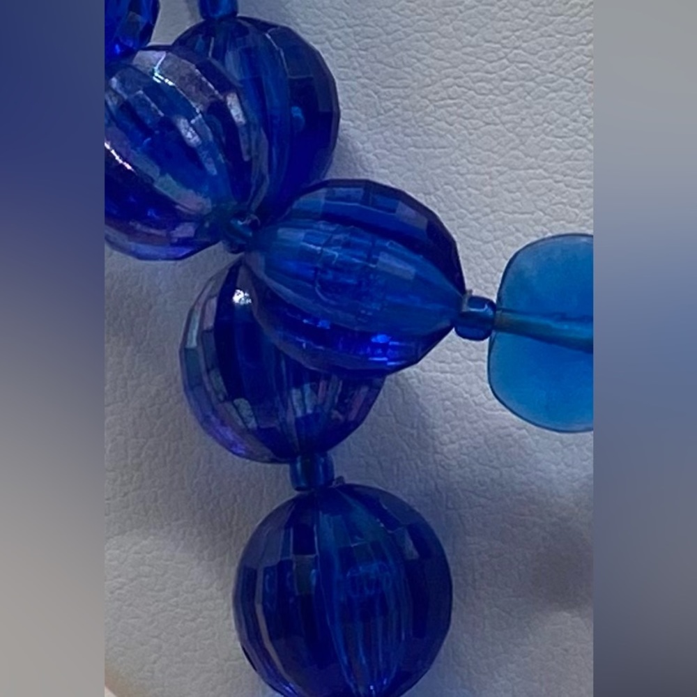 VTG acrylic blue beads WEST GERMANY